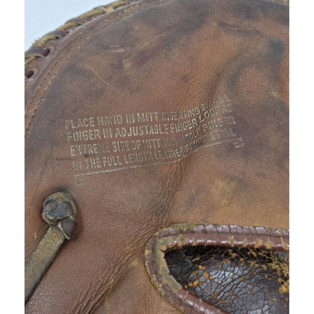 Vintage Spalding Catchers Mitt Leather Baseball Glove Pancake‎ 1950s-60s USA - Picture 6 of 10